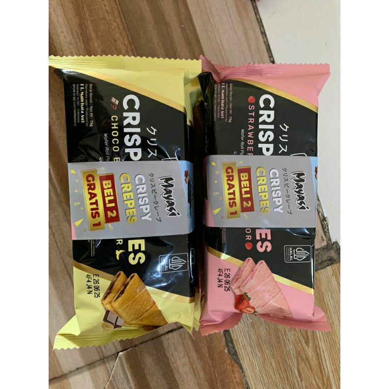 

mayasi crepes milk choco banana dan strawberry 75 gr ( isi 3 )