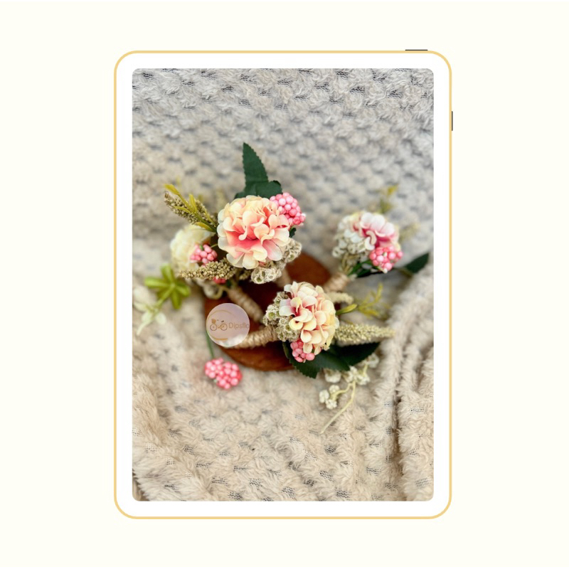 DIPSFLO - Corsage Bunga Jas Pengantin Pria wedding Wanita Korsase Pin Bros Jas