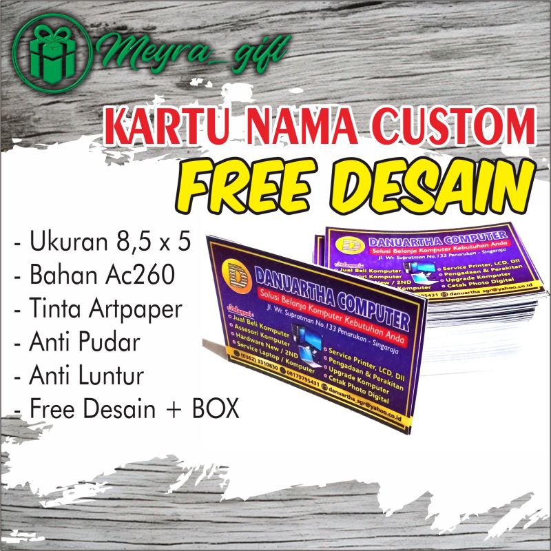 

KARTU NAMA CUSTOM - FREE DESAIN- kartu nama produk custom
