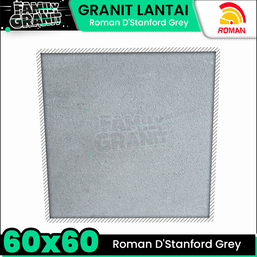 Granit 60x60 Roman D'Stanford Grey Motif Batu Matte Teras / Garasi / Carport