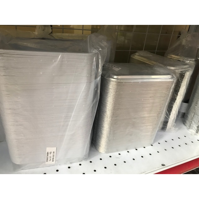 (AX-350 (125pcs) Alutray Persegi Panjang Tutup Foil Alumunium foil cup persegi panjang(Citra rasa)