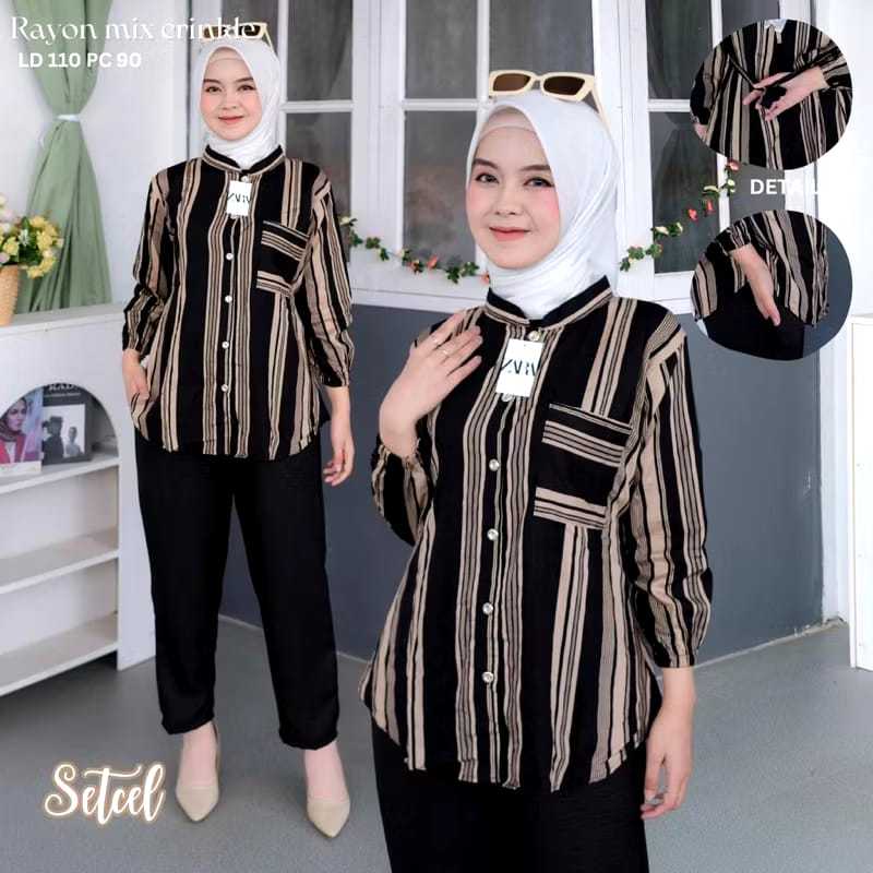 SALUR KANTONG HITAM/SALUR PAKAIAN WANITA TERBARU/ONE SET SALUR MURAH/ONE SET SALUR WANITA KERJA/ONE 