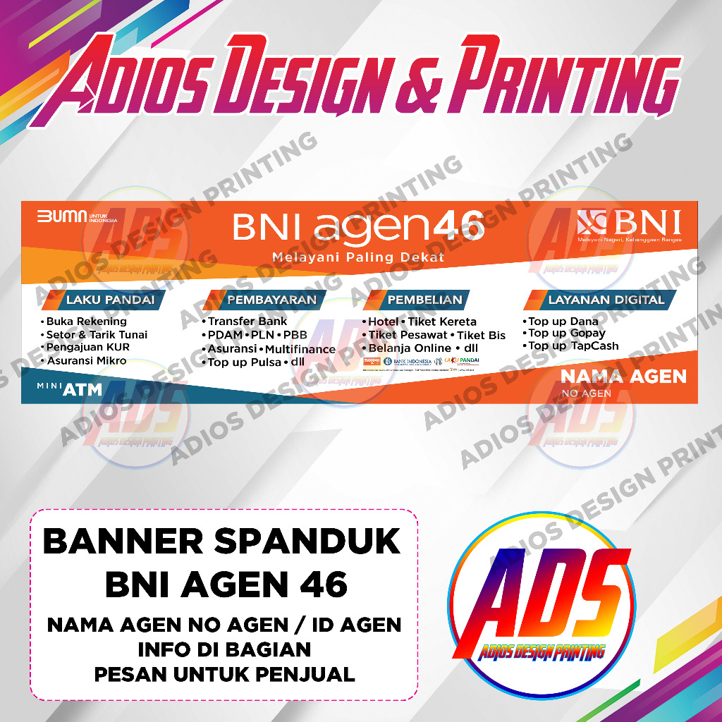 Spanduk Banner Agen BNI 46
