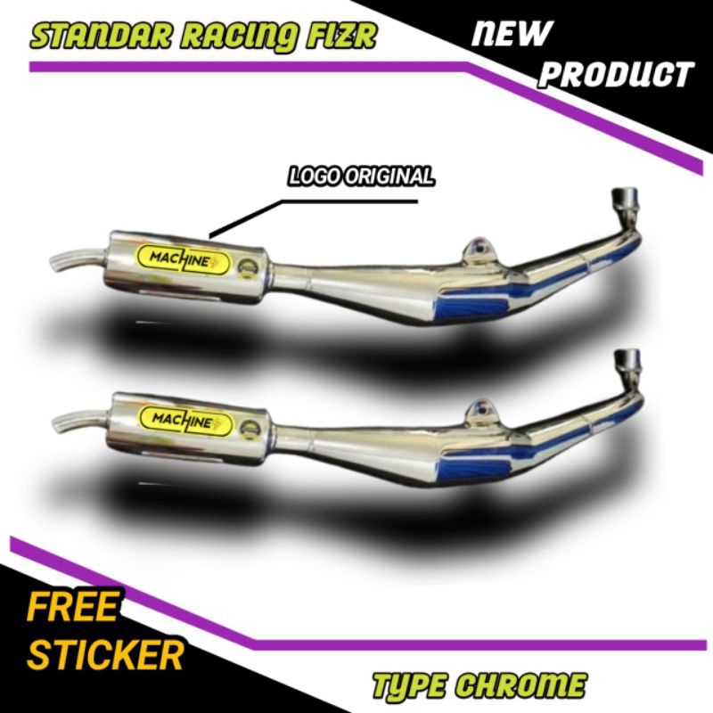 KNALPOT FIZR FIZ R FULL CHROME STANDAR RACING ORIGINAL MACHINE BUKAN RTX NXL