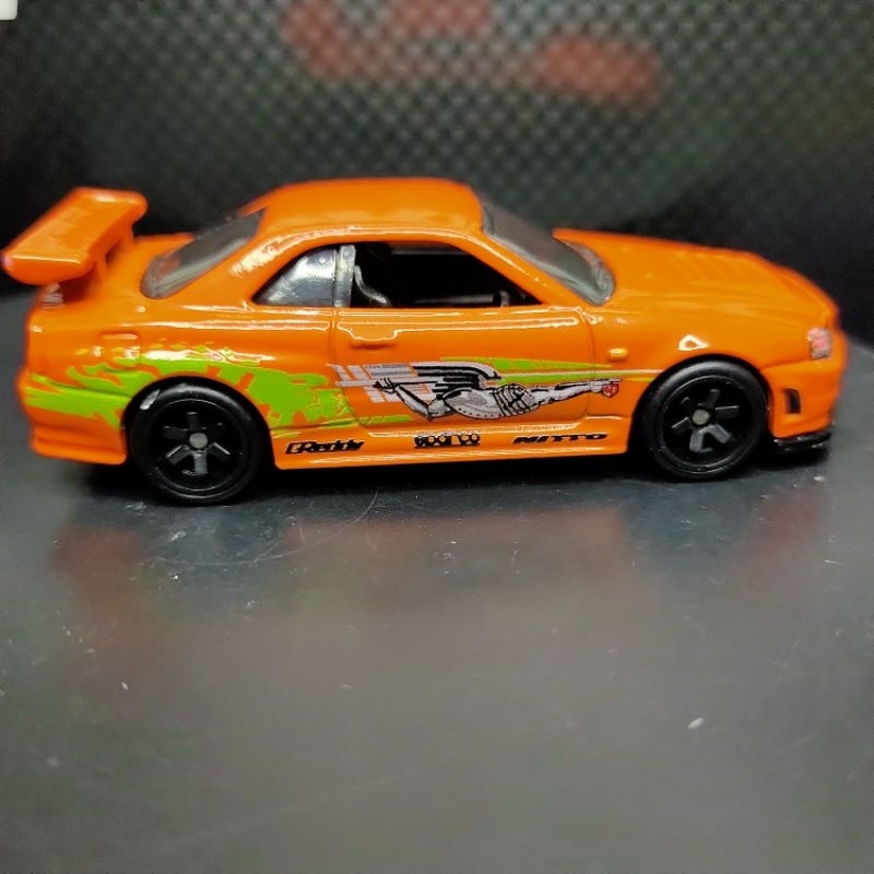 Hot Wheels nissan skyline R34 FAST FURIOUS ORANGE SUPRA