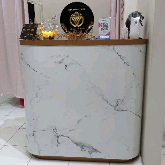 meja kasir kantor resepsionis salon hotel pintu 2 laci 2. lapis HPL.