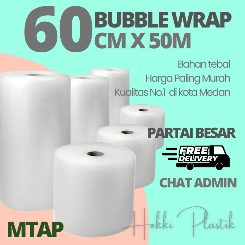 

Bubble wrap 60cm x 50meter bahan tebal qualitas premium Khusus Instant