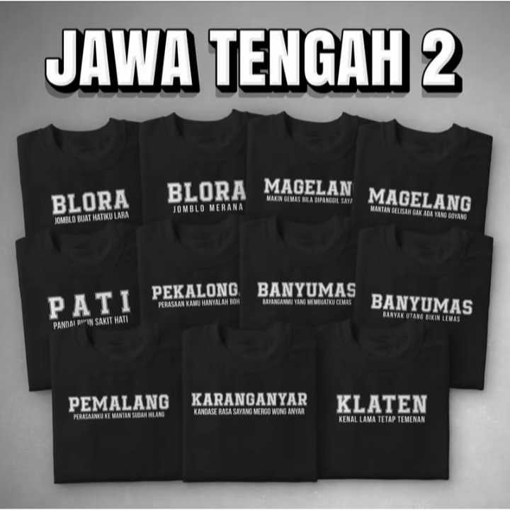 PREMIUM Kaos Nama Kota Jawa Tengah Blora Magelang Pati Pekalongan Pemalang Banyumas