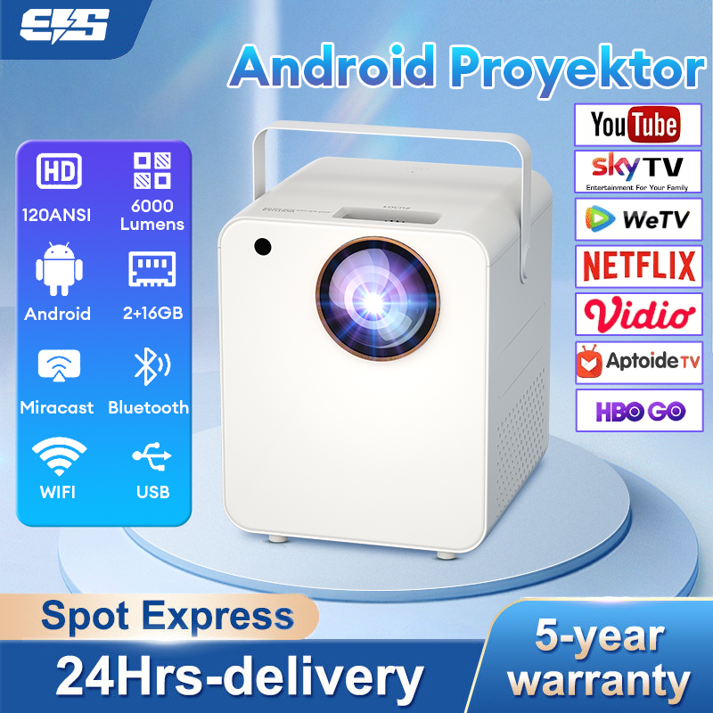 Smart Projector/LCD TV 8000Lumens wifi Bluetooth Ultra HD Minimalis dan Multifungsi 1080P