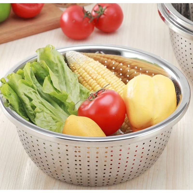 Saringan Baskom/Baskom Lubang/Tirisan Serbaguna Stainless