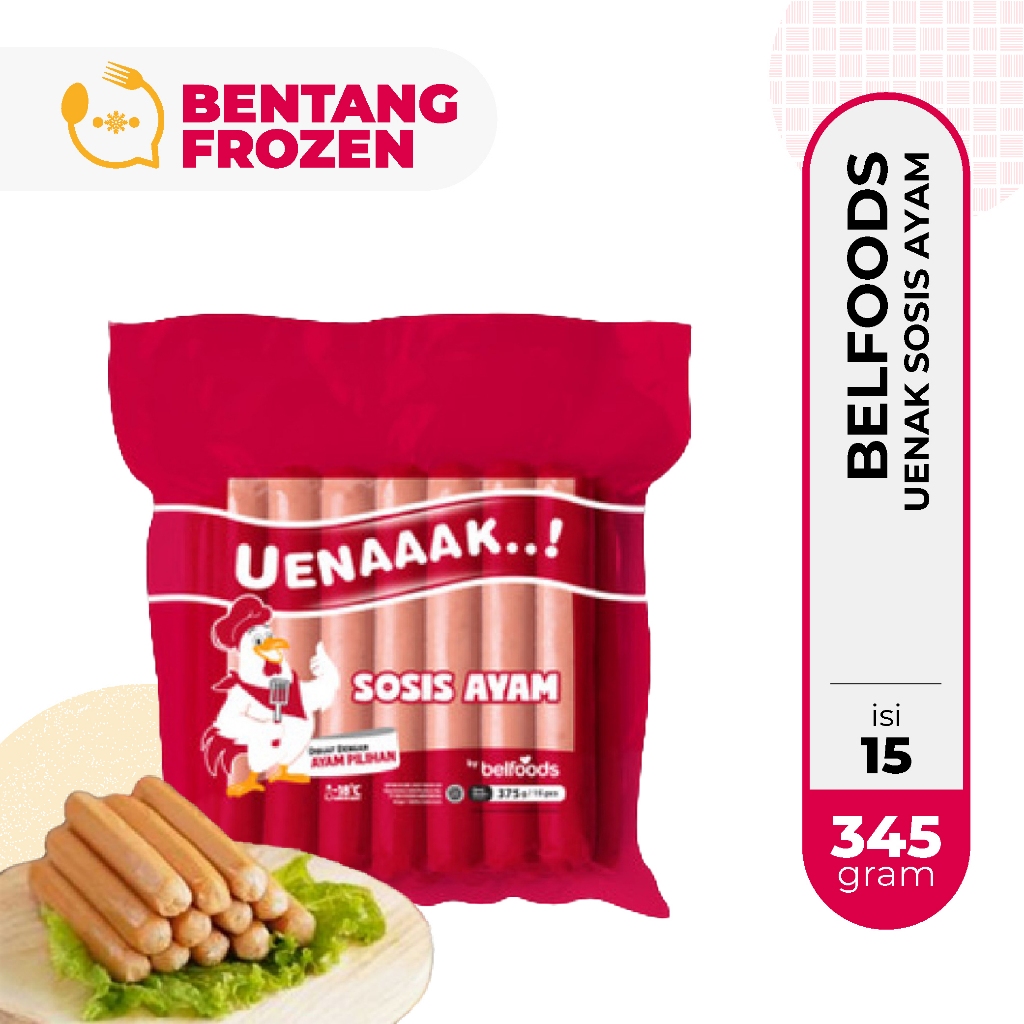 

Belfoods Uenak Sosis Ayam 345GR Isi 15