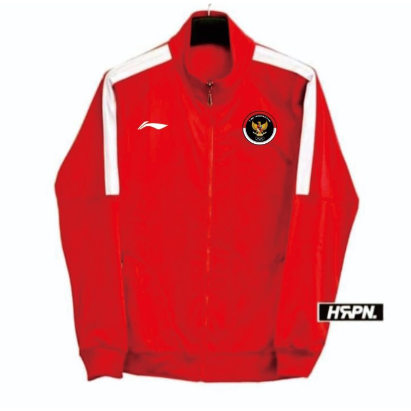 Jaket Tracktop impor Indonesia logo kontingen olimpiade full sablon