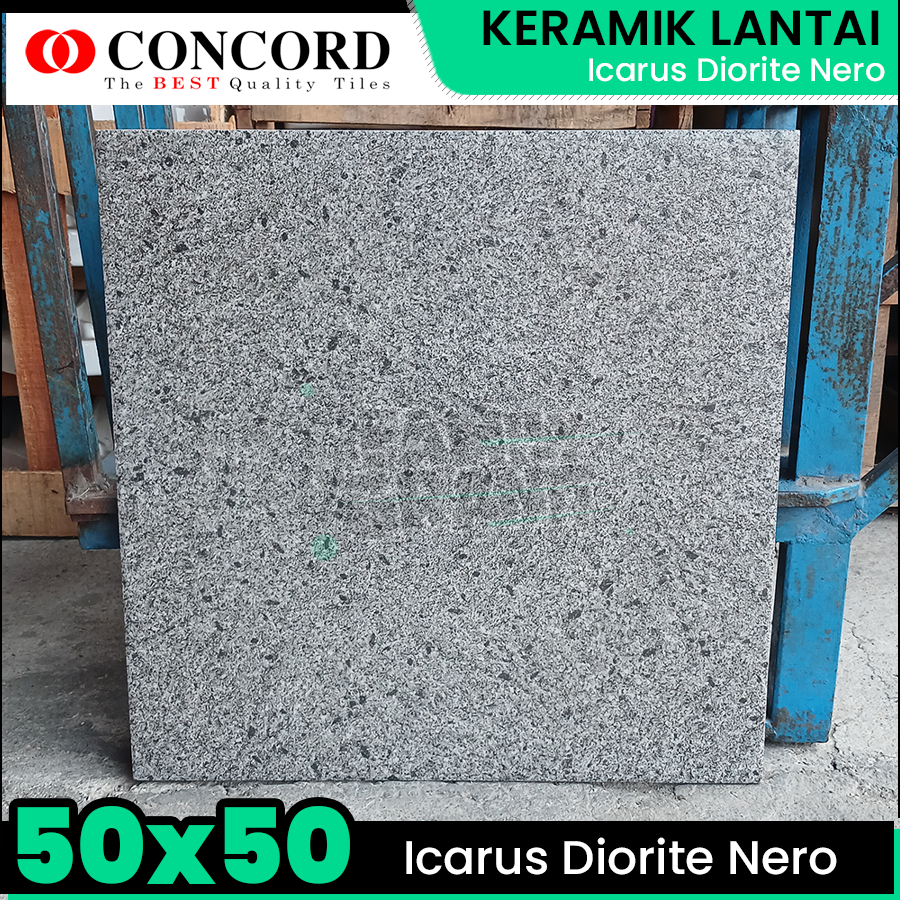 Keramik Kasar 50x50 Concord Icarus Diorite Nero Matte Teras / Garasi / Carport