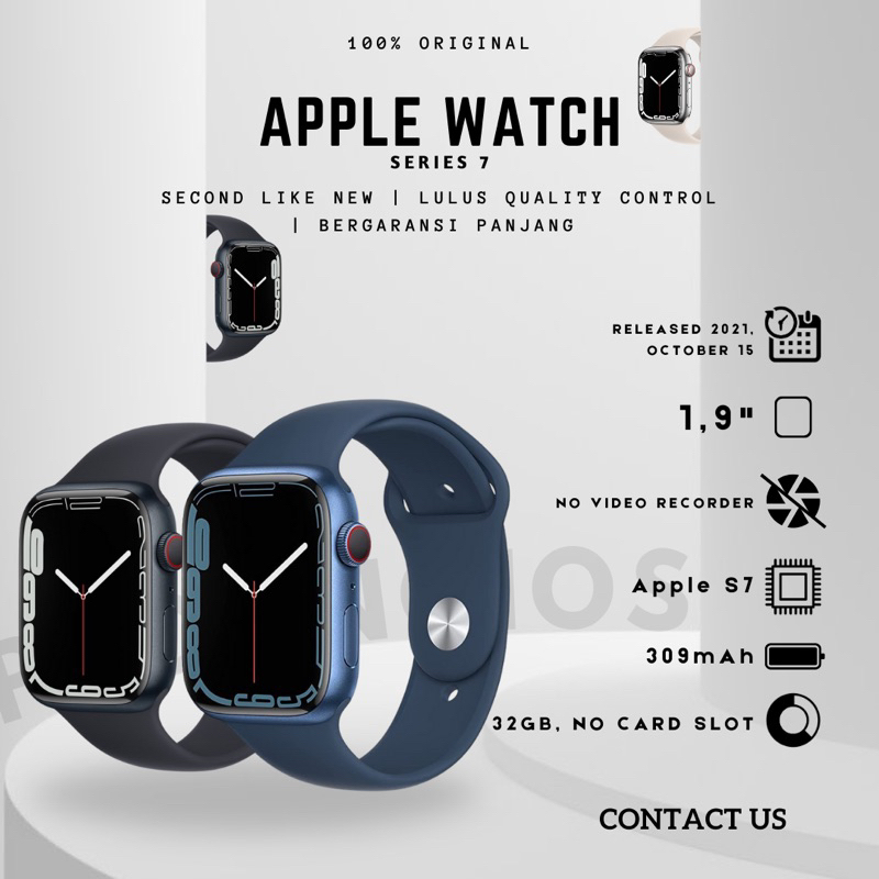Apple Watch Series 7 41mm Second Mulus Original Fullset