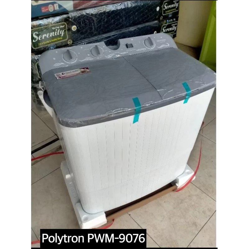 MESIN CUCI POLYTRON 9KG PWM-9076 DUA TABUNG PWM9076 PWM 9076 9 KG