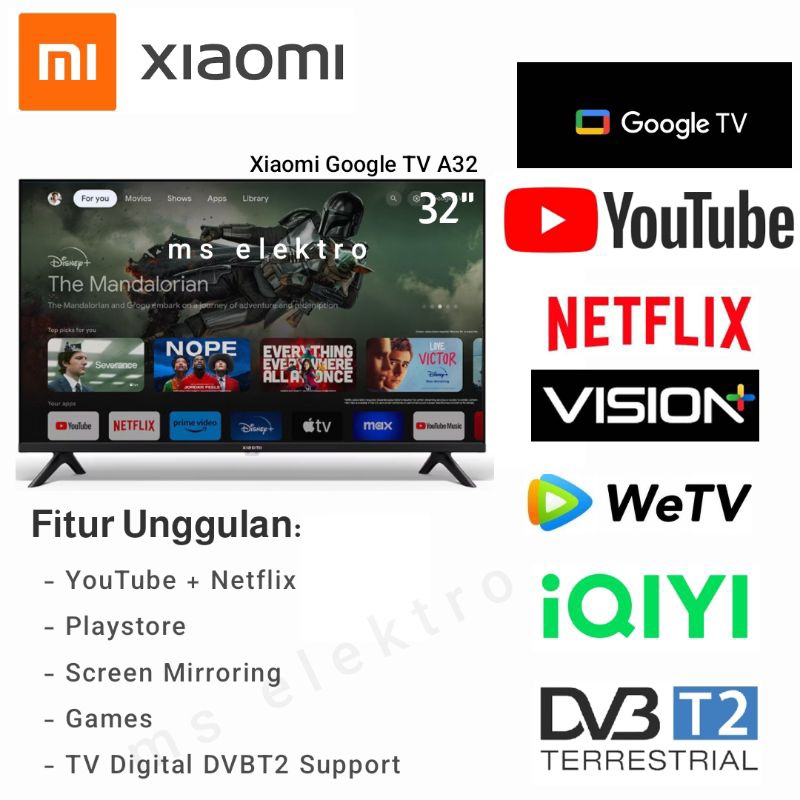 TV LED Xiaomi 32 inch Google TV Smart Android A32
