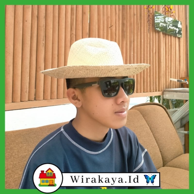 Topi Pantai /Mancing /Berkebun /Rekreasi - anyaman Pandan rapi pinggir di jahit- UNISEX Uk. all size