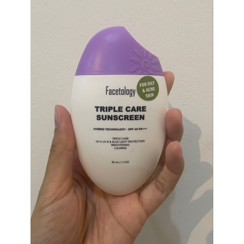 (PRELOVED) FACETOLOGY TripleCare Sunscreen for acne and oily skin Spf 40+++