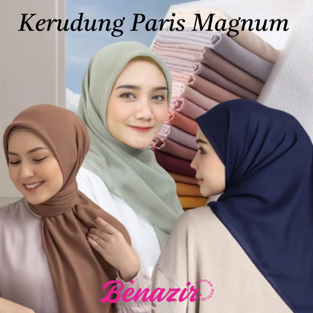 Hijab Segi Empat Paris MAGNUM Premium AysilaScarf Anti Letoy | Segiempat Polos