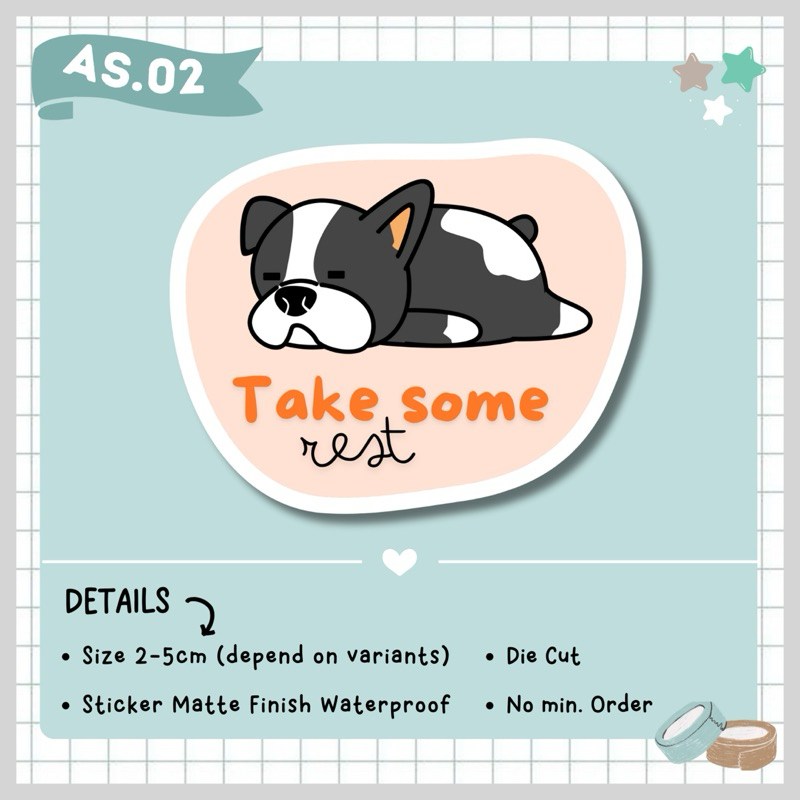 

STICKER AESTHETIC TUMBLR SATUAN / STICKER QUOTES “TAKE SOME REST” / VINYL WATERPROOF / AS.02
