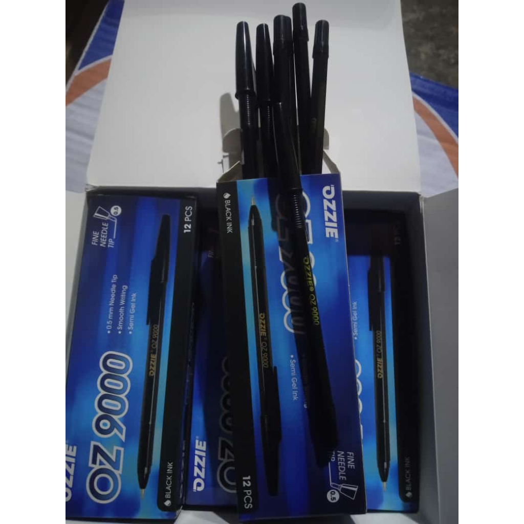 

(12 pcs) Pulpen Standard Ozzie, Premium, Hitam, Murah