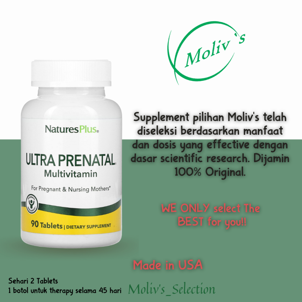 Vitamin NaturesPlus Ultra Prenatal Multivitamin for Pregnant& Nursing Mothers, Supplement Multivitam