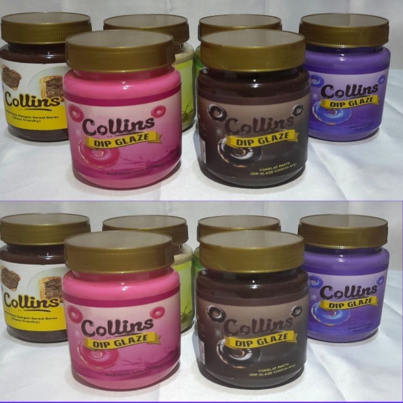 

coklat collins dip glaze reapack 200gram hiasan kue toping donat