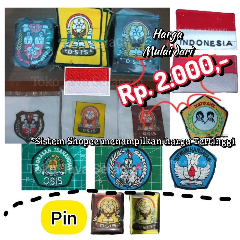 Bet Bendera Indonesia Pin OSIS Dokter Kecil Tutwuri Handayani TK SD Madrasah Tsanawiyah SMP SMA Lamb