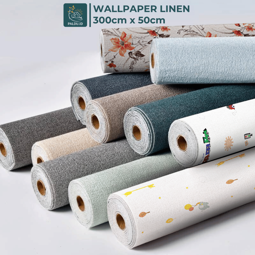 Paldu ID - WALLPAPER LINEN FOAM ROLL CORAK POLOS HIGH QUALITY PREMIUM TEBAL WALLPAPER DINDING STIKER