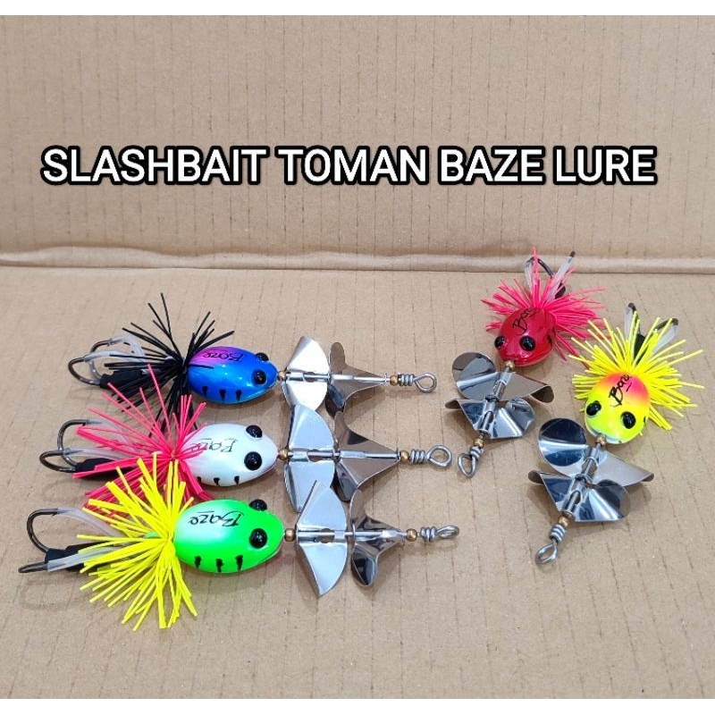 SLASHBIAT BAZE LURE. umpan toman. buzz bait. slater double propeller. umpan toman