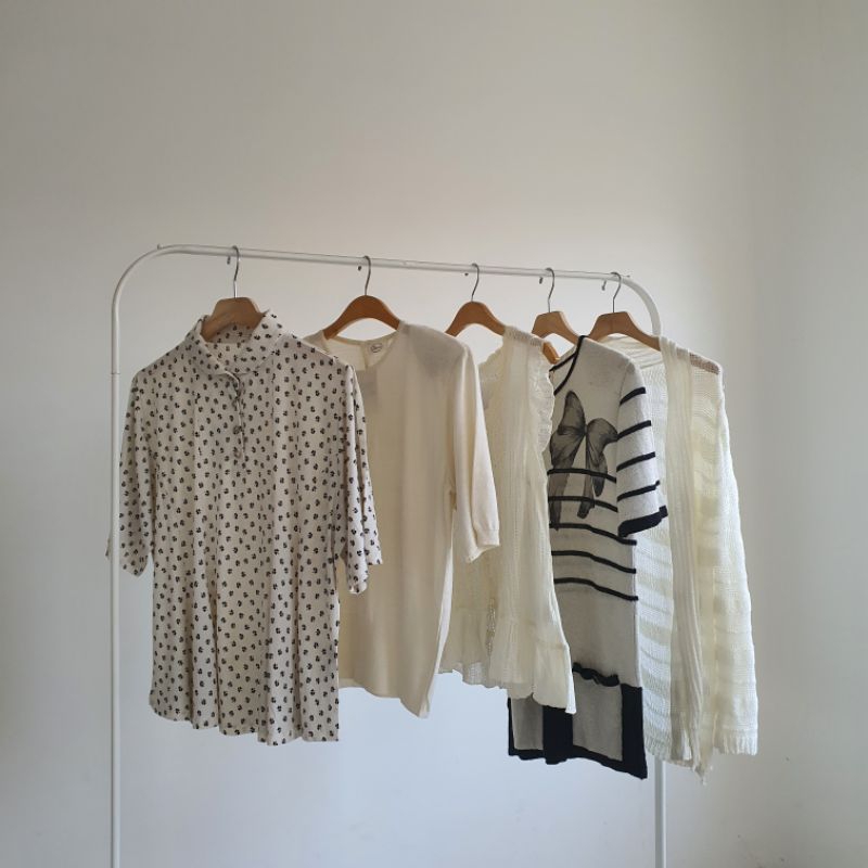 Cardigan Rajut | Cardigan Knit | Crop top | White | Putih | Thrift | Thrifting Premium
