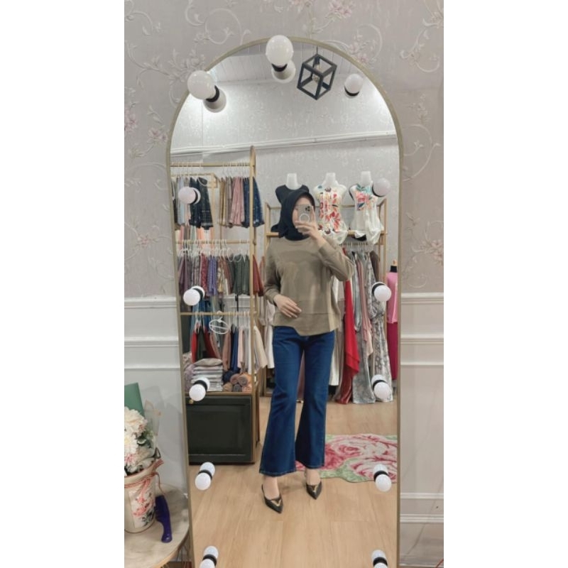 Atasan/blus kaos lengan panjang wanita dewasa