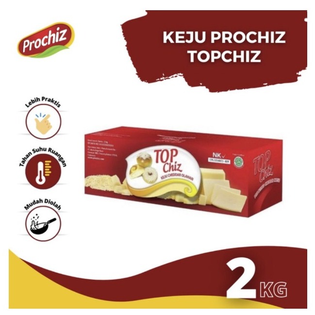 

Keju Cheddar Top Chiz 2kg - keju