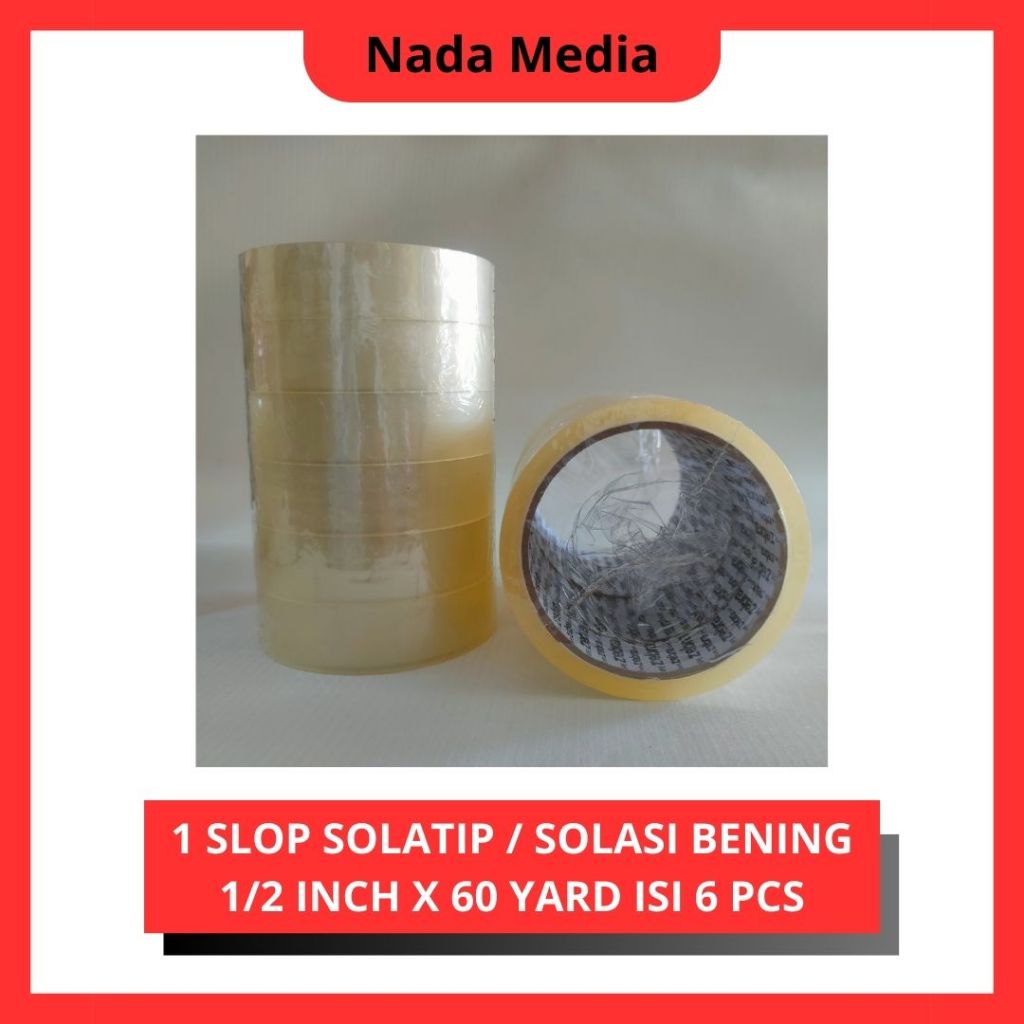 

1 Slop Solatip / Solasi Bening 1 Inch 60 Yard Isi 6 Pcs