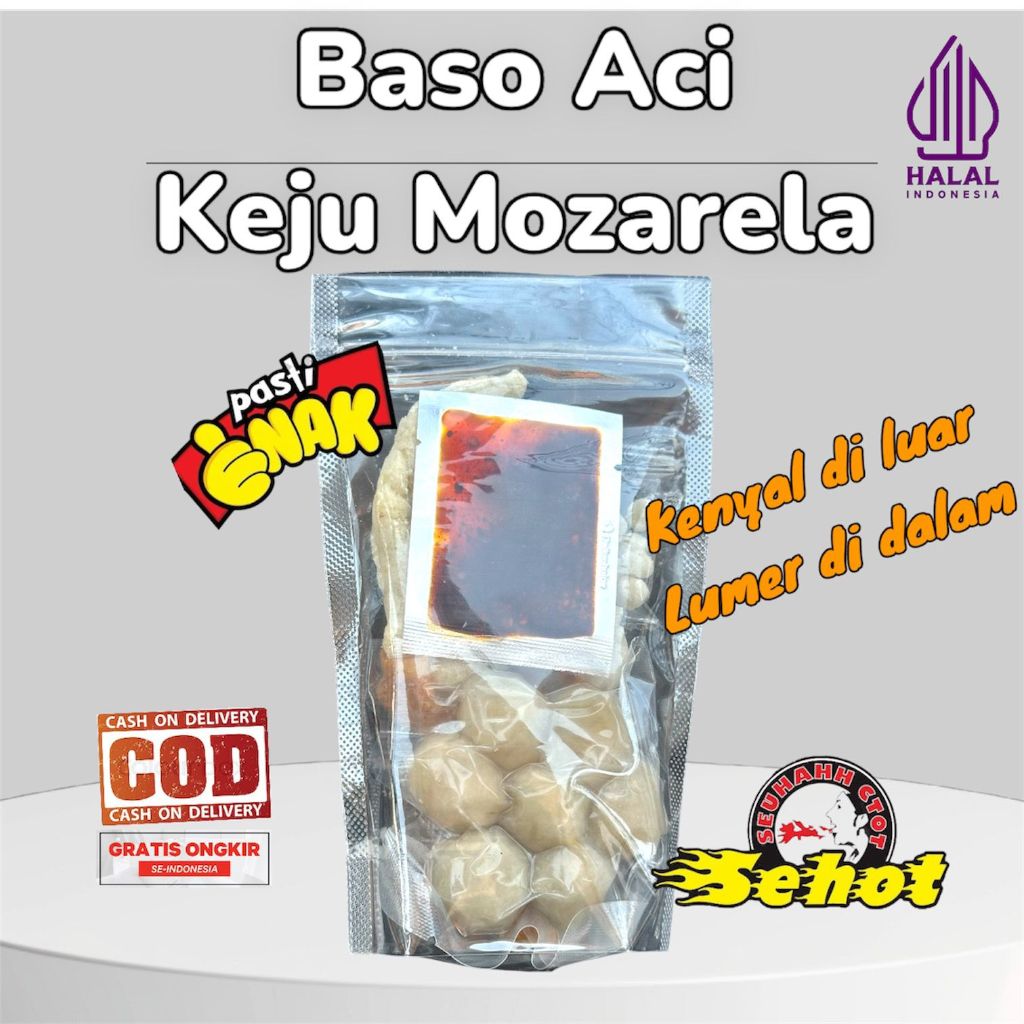 

[ Chili Oil ] Baso Aci Isi Keju Mozarela sambal Chili Oil Food