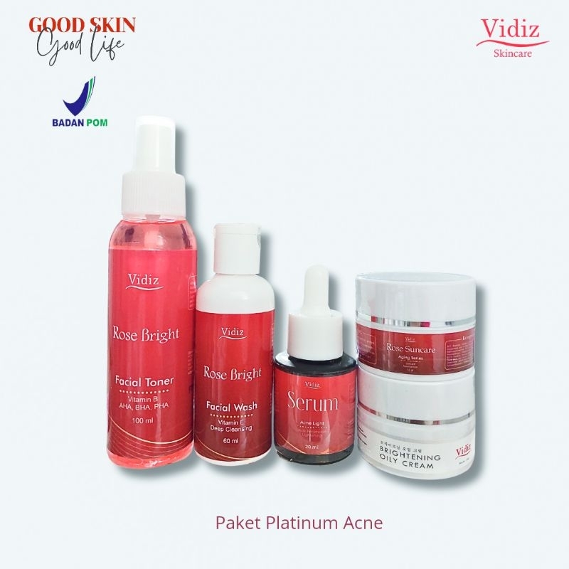 Paket Skincare Untuk Wajah Berjerawat | Vidiz Paket Platinum Acne