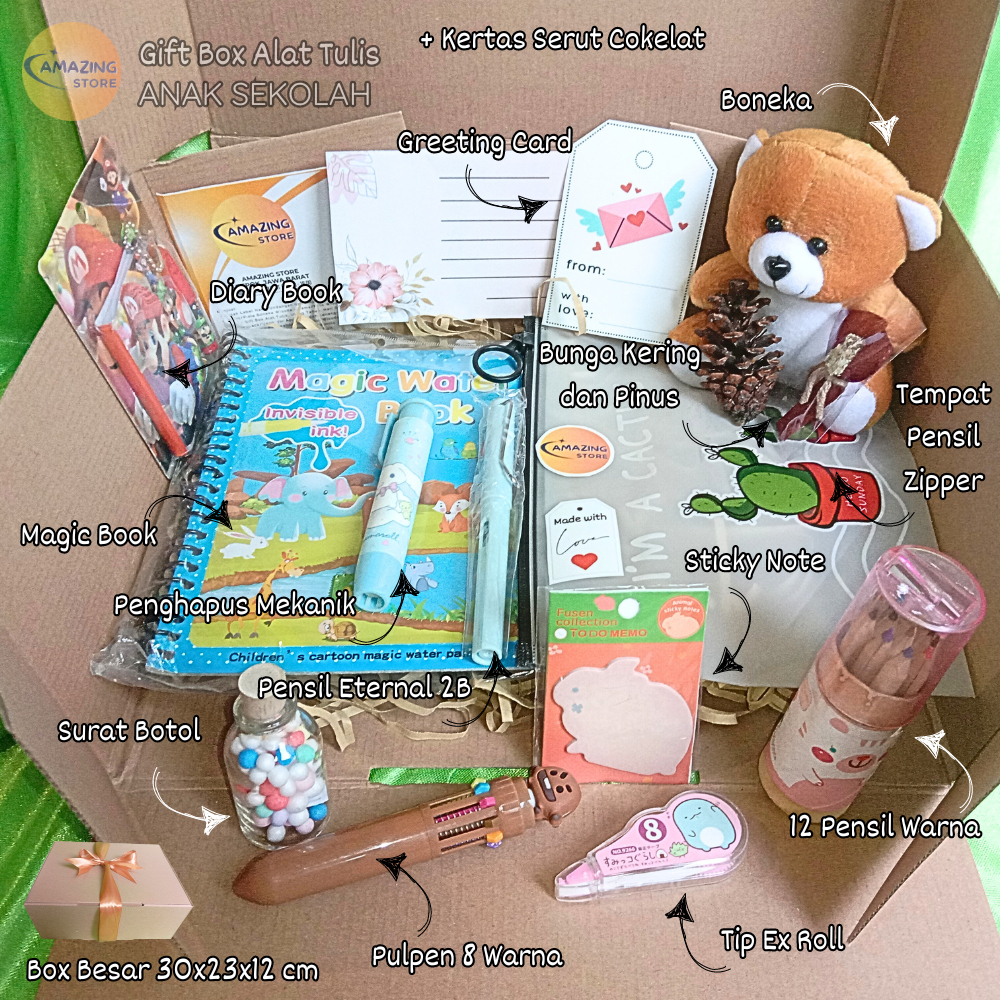 

Gift Box Alat Tulis Anak Sekolah, Kado Ulang Tahun dll.