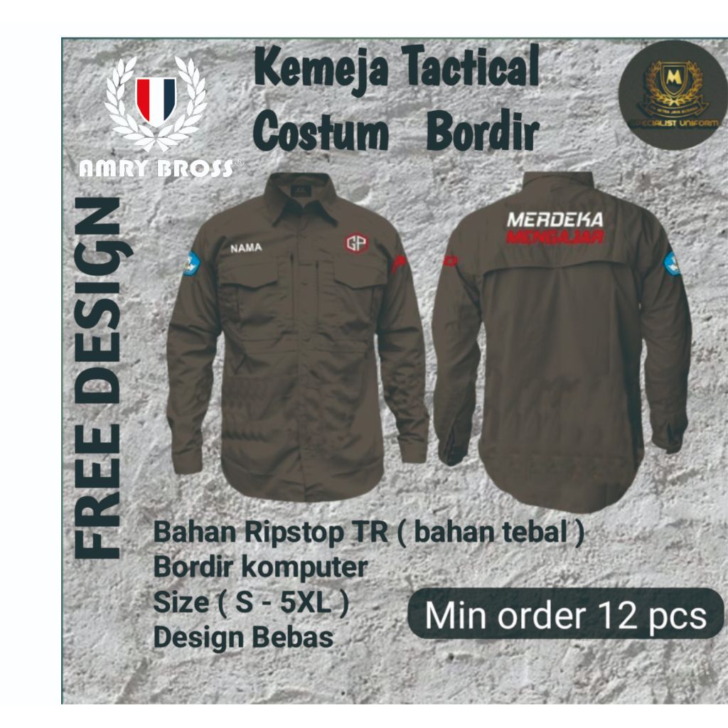 KEMEJA TACTICAL CUSTOM BORDIR KOMPUTER