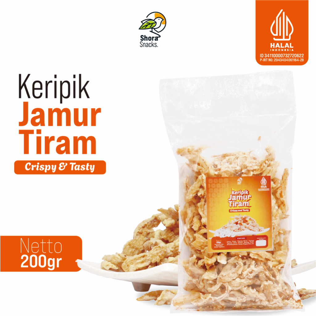 

SHORA Snack - Keripik Jamur Crispy Rasa Original Cemilan Gurih Renyah Ukuran 200 Gram