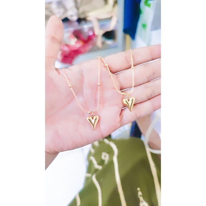 Kalung titanium model love anti karat