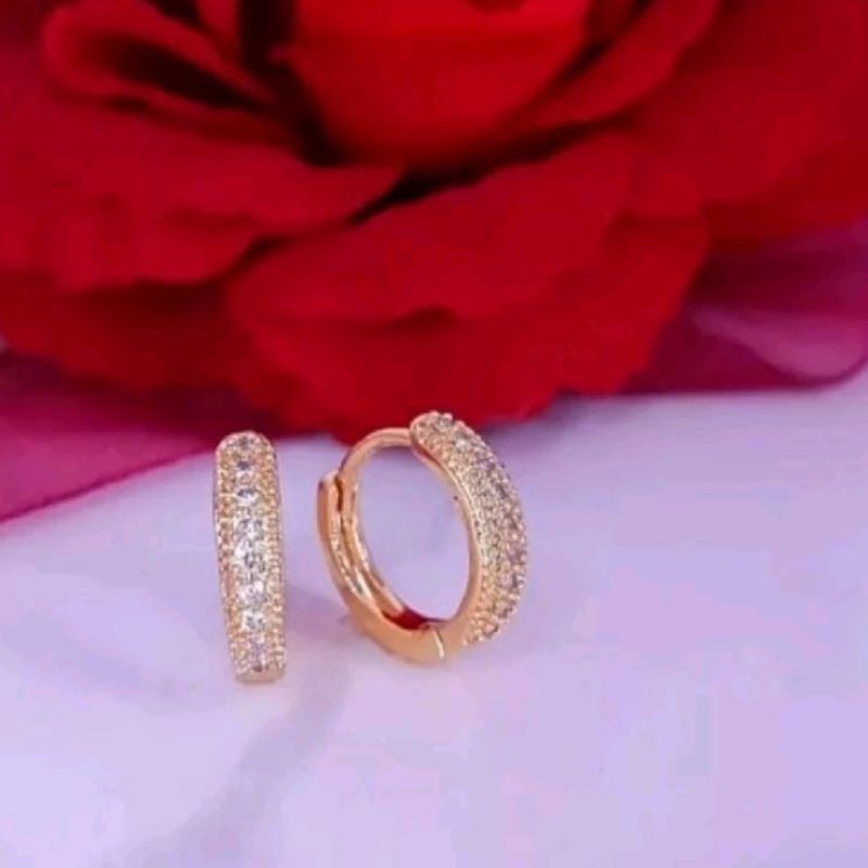 Anting titanium wanita emas muda anti karat dewasa ANTI KARAT