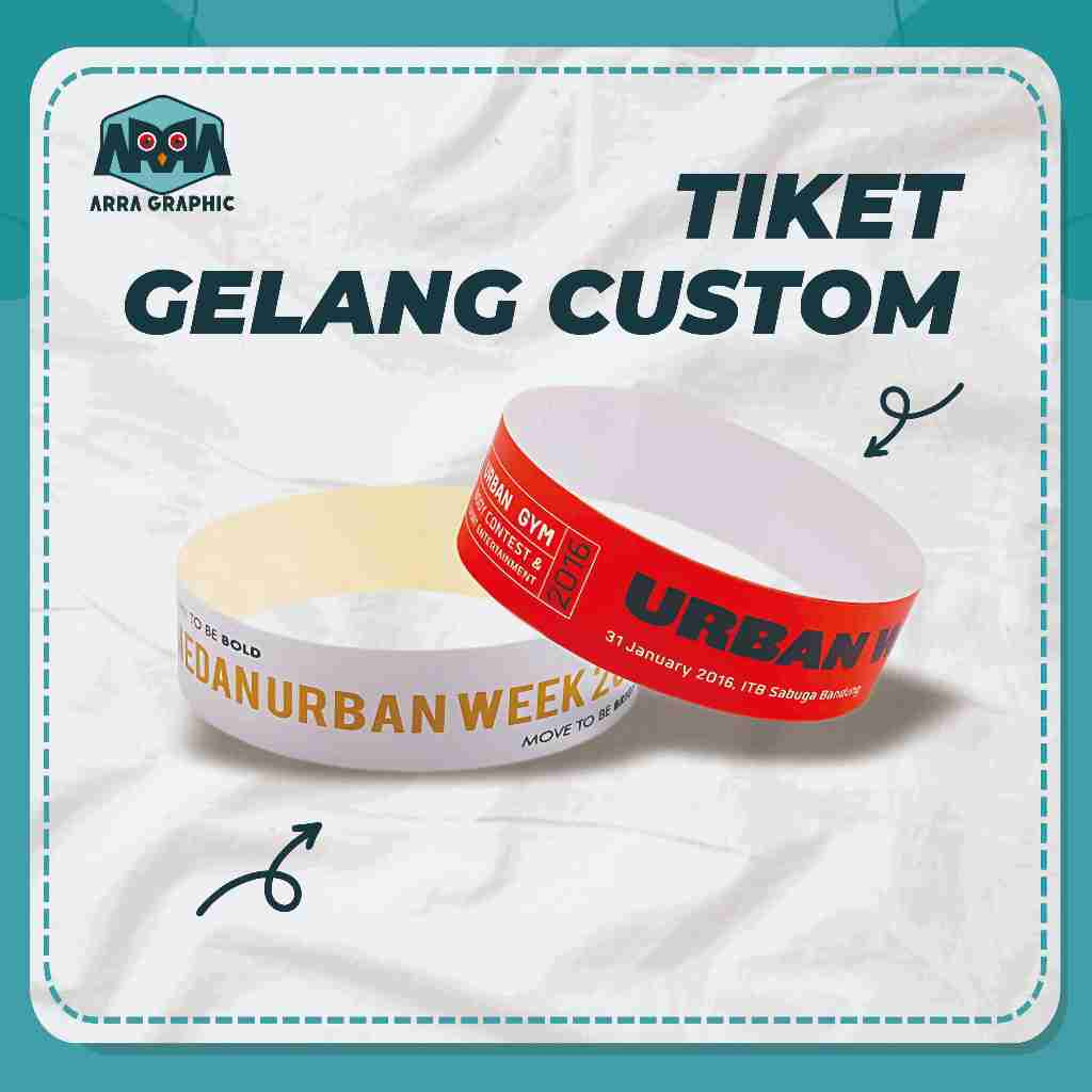 Cetak Gelang Tiket Custom Event Indoor Outdoor Acara Wahana Kpop Konser Ulang Tahun