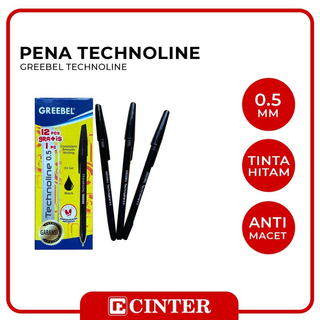 

GREEBEL - PENA / PULPEN / BALLPOINT / BOLPEN TECHNOLINE 0.5 MM BLACK
