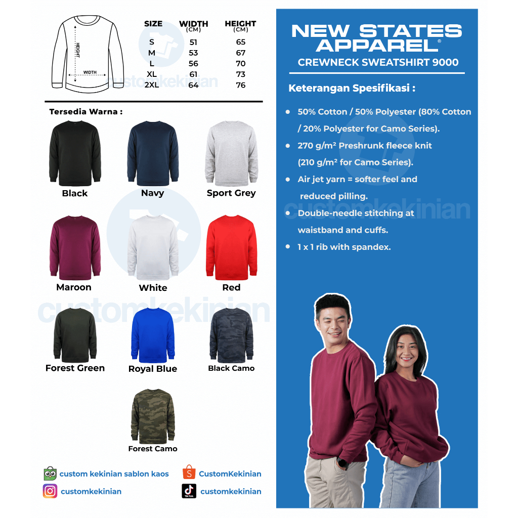 New States Apparel Super Blend Crewneck 9000