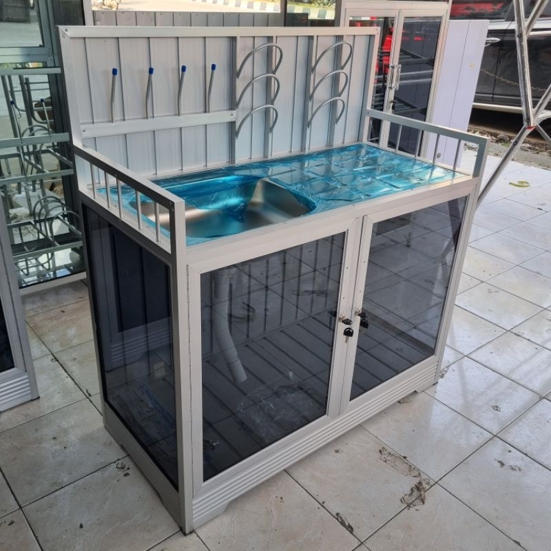 MEJA WASHTAFEL ALUMINIUM / TEMPAT CUCI PIRING