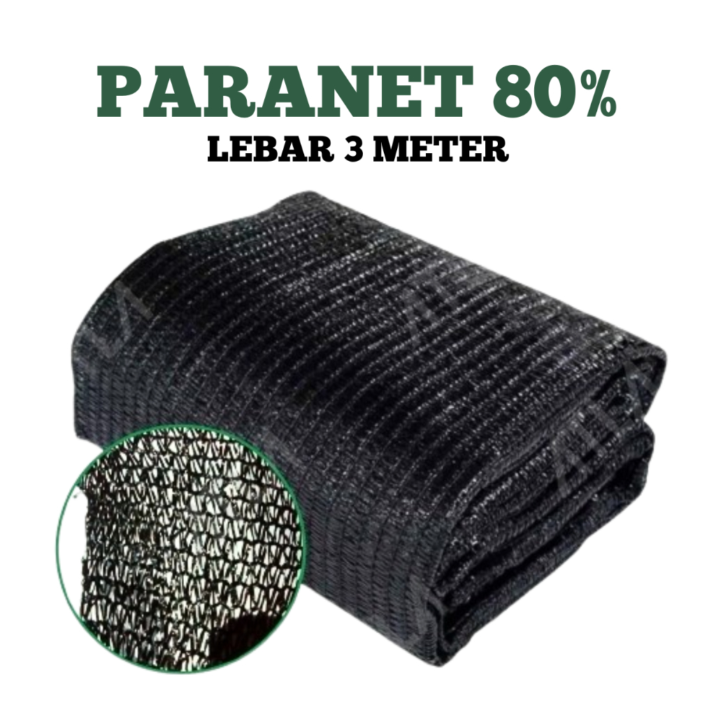 Jaring Paranet 80% Pagar tanaman Kebun Lebar 3 meter Peneduh Panas Rumah