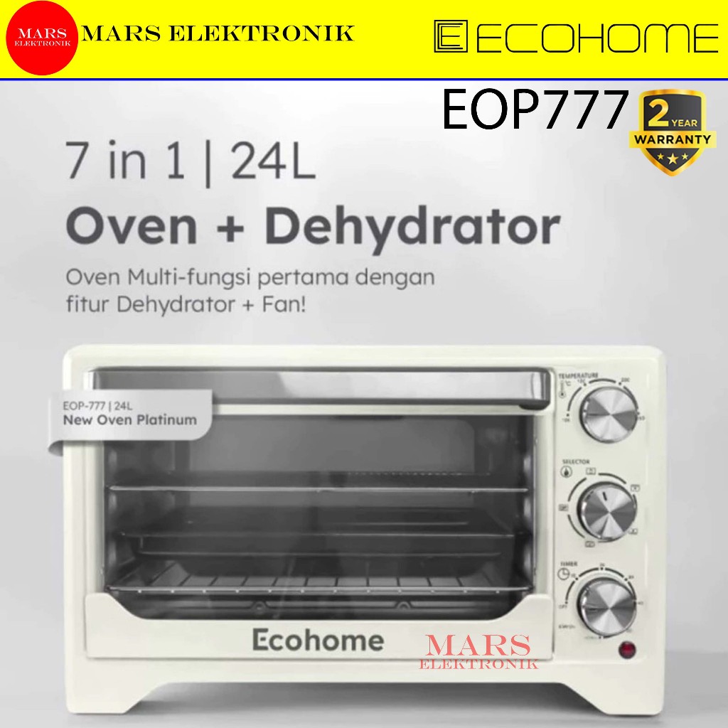 OVEN ECOHOME PLATINUM EOP777 - 24 LITER - DEHYDRATOR LOW WATT - NEW OVEN ECOHOME EOP 777 - READY