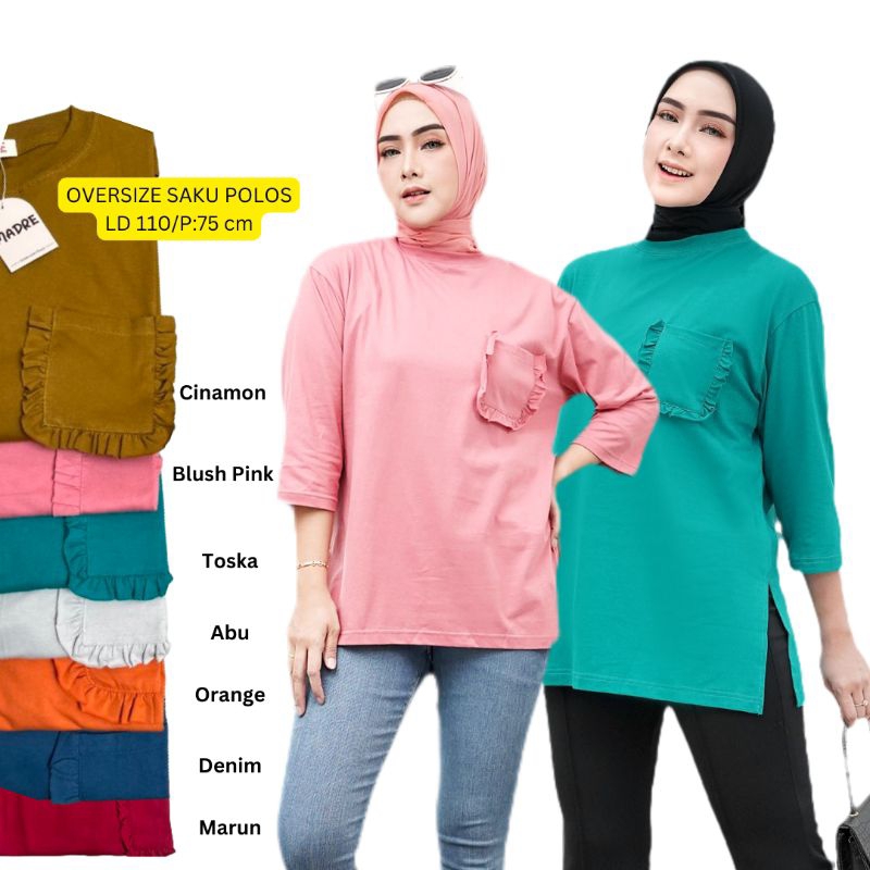 MADRE Kaos Oversize Polos Saku