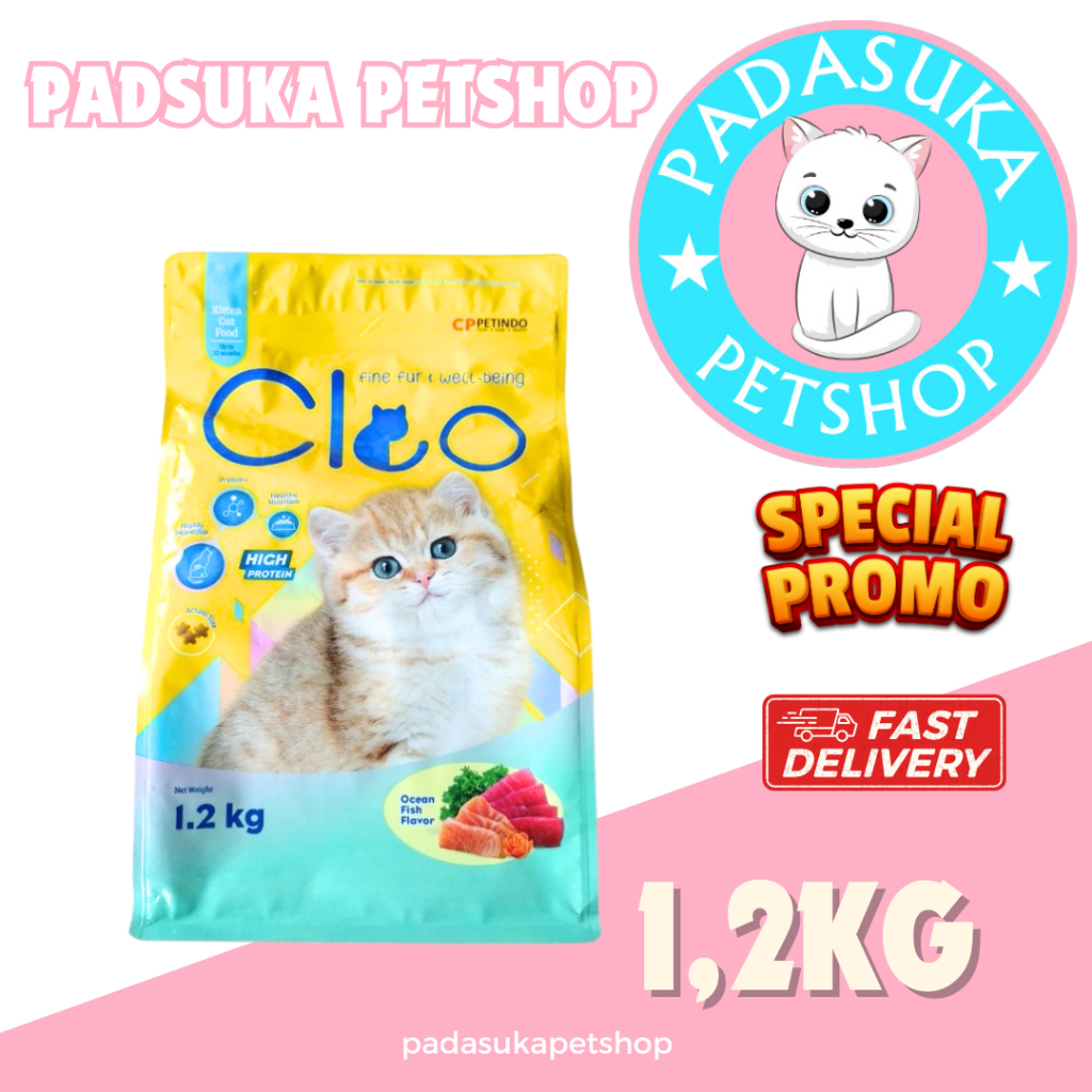 CLEO OCEAN FISH KITTEN 1.2kg makanan kucing CLEO kitten