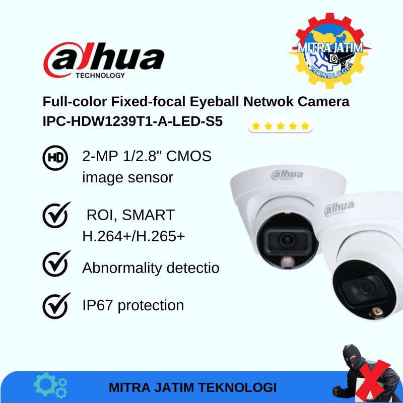 IP Cam Indoor 2mp DAHUA IPC-HDW1239T1-A-LED-S5
